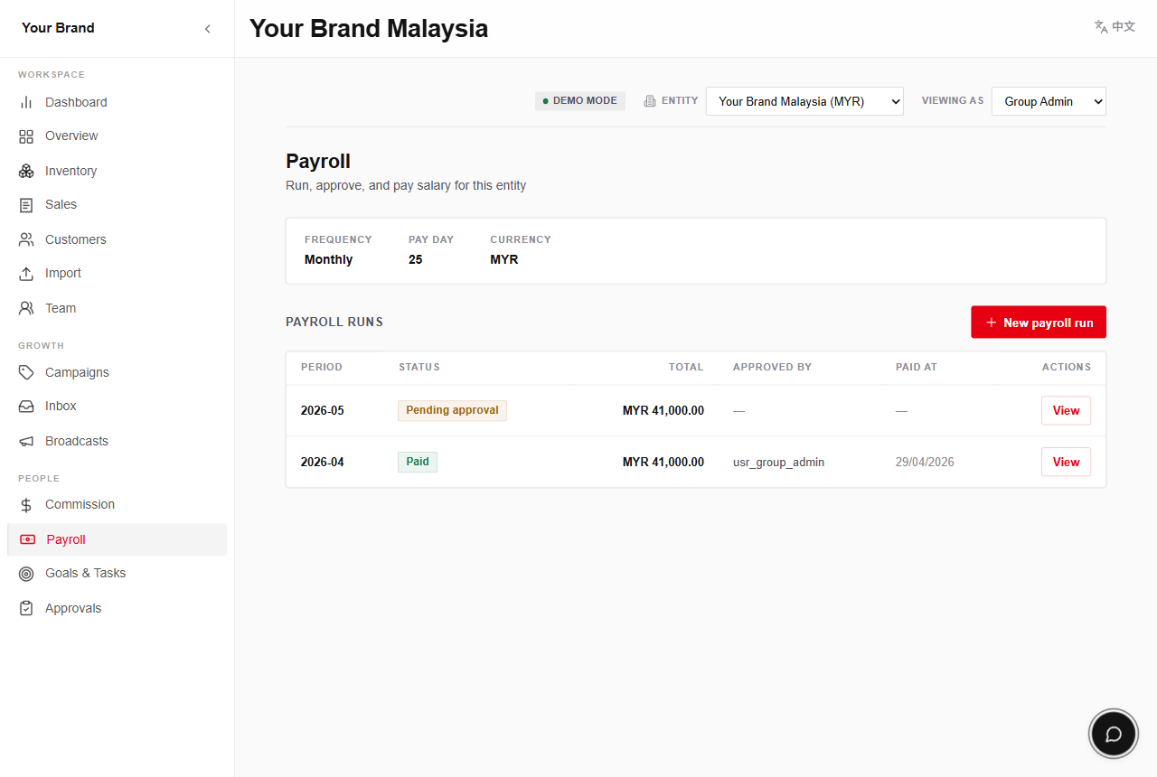 Four-eyes approval — maker submits, a different checker signs off — screen recording